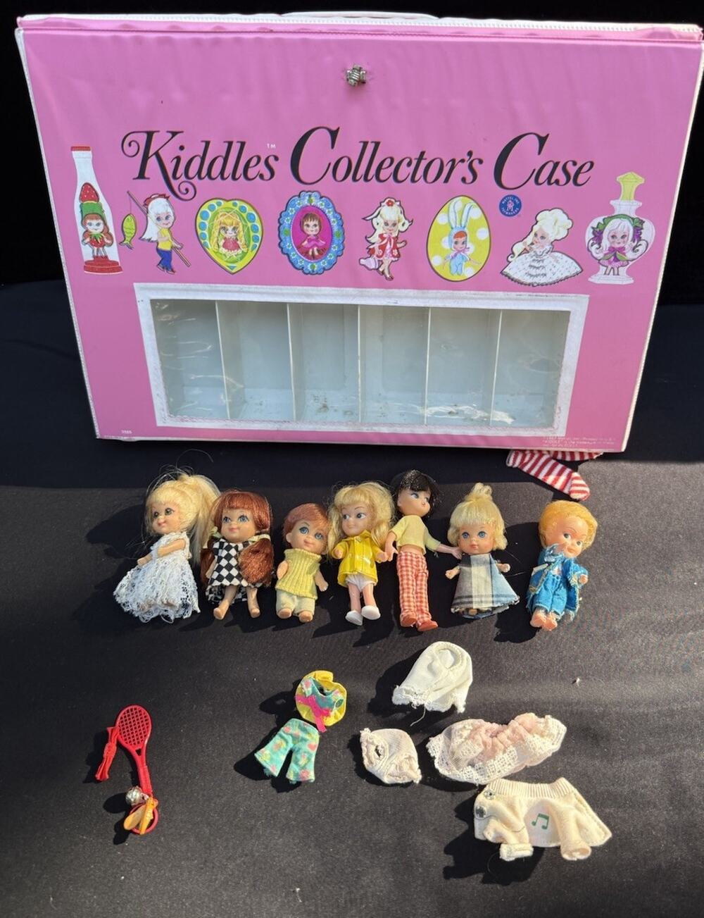 Super Rare Liddle Kiddle Dolls Lot Vintage 1967 With Pink Storage Case